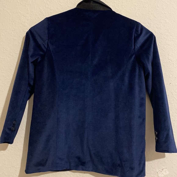 COPY - COPY - Inc size 7 L blue velvet jacket and check shirt - Picture 3 of 4